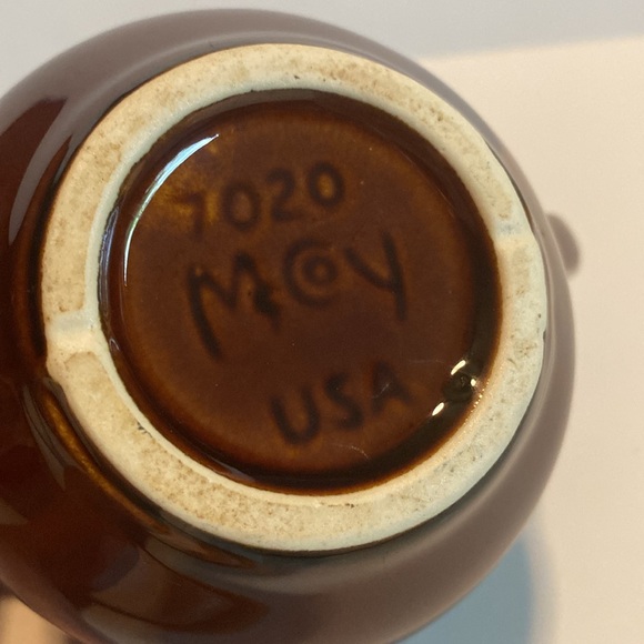 McCoy Brown Drip Glaze Creamer 7020 Vintage USA Pottery - Picture 3 of 11